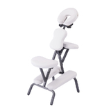 Foldable Massage Chair Table Aluminium Portable Chair Beauty Therapy Tattoo Waxing White