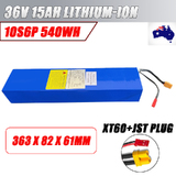 Lithium Ion Battery for Electric Scooter 15Ah 36V XT60 JST Plug