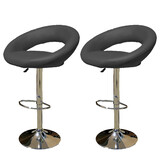 2 X New Pu Pvc Leather Bar Stool Kitchen Chairs Gas Lift Rio Black