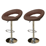 2 X New Pu Pvc Leather Bar Stool Kitchen Chairs Gas Lift Rio Brown