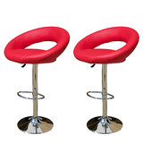 2 X New Pu Pvc Leather Bar Stool Kitchen Chairs Gas Lift Rio Red
