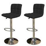 2 X New Myra Leather Bar Stools Kitchen Chair Gas Lift Swivel Bar Stool Myra Black