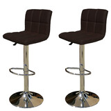 2 X New Myra Leather Bar Stools Kitchen Chair Gas Lift Swivel Bar Stool Myra Brown