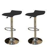 2 X New Pu Leather Bar Stool Kitchen Chair Gas Lift Sena Black 