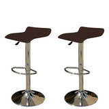 2 X New Pu Leather Bar Stool Kitchen Chair Gas Lift Sena Brown