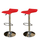 2 X New Pu Leather Bar Stool Kitchen Chair Gas Lift Sena Red