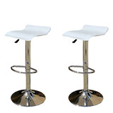 2 X New Pu Leather Bar Stool Kitchen Chair Gas Lift Sena White