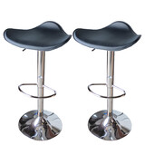 2 X New Fiesta Leather Bar Stools Kitchen Chair Gas Lift Swivel Bar Stool Fiesta Black