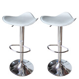 2 X New Fiesta Leather Bar Stools Kitchen Chair Gas Lift Swivel Bar Stool Fiesta White