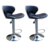 2 X New Leather Bar Stools Kitchen Chair Gas Lift Swivel Bar Stool B0003 Black
