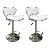 2 X New Leather Bar Stools Kitchen Chair Gas Lift Swivel Bar Stool B0003 White