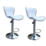 2 X New Leather Bar Stools Kitchen Chair Gas Lift Swivel Bar Stool B0040 White