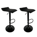 2 X New PU Leather Bar Stools with black chromed metal Kitchen Chair Gas Lift bar stool Black