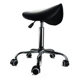 Salon Chair Bar Swivel Stool Office Roller Wheels Portable Height Adjust Leather Bc004 Black