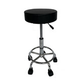 Salon Chair Bar Swivel Stool Office Roller Wheels Portable Leather With Foot Rest Black