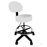 Salon Chair Bar Swivel Stool Office Roller Wheels Portable Leather With Back Foot Rest White
