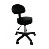 Salon Chair Bar Swivel Stool Office Roller Wheels Portable Leather With Back Rest Black