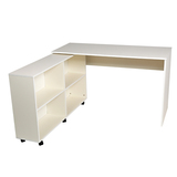 Home Office Table Computer Corner Desk Study Workstation Bookcase Swivel L-shape