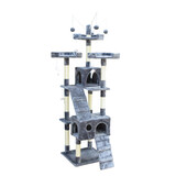 Cat Tree Scratching Post Gym Condo Furniture Scratcher Poles 186Cm Gray