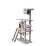 Cat Tree Scratching Post Gym Condo Furniture Scratcher Poles 140Cm Beige