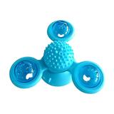 Windmill Cat Toy With 3 Compartment Spinning Interactive Suction Cup Pet Blue