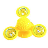 Windmill Cat Toy With 3 Compartment Spinning Interactive Suction Cup Pet Yellow