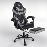 Ergoliving Deluxe Gaming Chair Office Computer Racing Pu Leather Chair Grey
