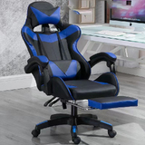 Deluxe Gaming Chair Office Computer Racing Pu Leather Chair Blue