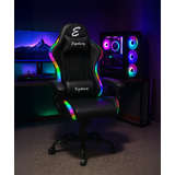 Ergoliving Delux RGB LED Lights Gaming Chair Office Computer Racing Massage Lumbar Retractable Footrest Black