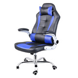 Extra Wide Deluxe Gaming Chair Office Computer Seating Racing Pu Leather Blue