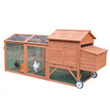 PawHub Extra Large Wooden Chicken Coop Rabbit Hutch Hatch Box With Wheels and Run