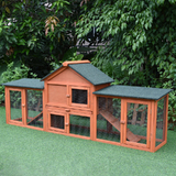 PawHub Double Run Wooden Chicken Coop Rabbit Hutch Bunny Cage