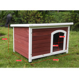 Large Wooden Pet Dog Kennel Timber House Cabin Wood Log Box Home