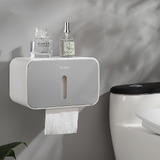 Toilet Paper Roll Holder Tissue Box Bothroom Storage Organizer Grey