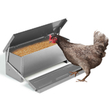 Automatic Chicken Feeder Chook Food Feeder 10Kg Capacity Treadle Self Opening Poultry