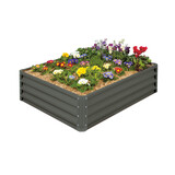 Galvanised Steel Raised Garden Beds Planter Kit 150x90x30cm Grey