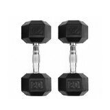 2 x 20KG Rubber Hex Dumbbells Fitness Home Gym Strength Weight Training