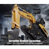 Huina 1550 Rc 1:14 2.4Ghz 15Ch Rc Car Alloy Excavator Rtr Auto Demonstration  