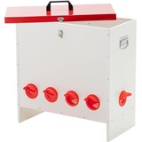 10 Ports Galvanised Steeel Automatic Poultry Chicken Feeder 54kg Lockable Lid