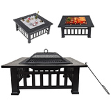 81cm Fire Pit Charcoal BBQ Grill Outdoor Fireplace Portable Patio firepit
