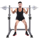 Home Gym Squat Rack Adjustable Barbell Rack Bench Press Weight Lifting 