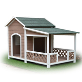 PawHub Large Pet Dog Kennel Timber House Wooden Cabin Outdoor Patio Deck
