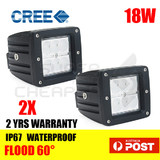 2 Pcs 18W Cree Led Work Light Bar Flood Offroad 4Wd Suv Atv Car Lamp 12V