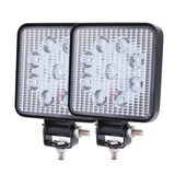 2P 4Inch 27W Square Led Work Light Bar Flood Lamp Off Road Driving Fog Light 12V
