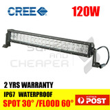 24 Inch 120W Cree Led Work Light Bar Flood Offroad Ute Reversing Spot 12V 24V