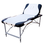 Portable Aluminium Massage Table 3 Fold Bed Therapy Waxing 80Cm White