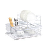 2 Tier Kitchen Dish Rack Dishrack Cup Dish Drainer Plate Tray Holder Organizer