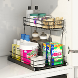 Kitchen Cabinet Organiser Spice Rack Home Storage Stand Shelf Drawer Black