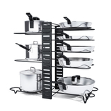 Kitchen Storage Rack Pot Lid Frying Pan Organizer Cookware Pantry Holder Shelves
