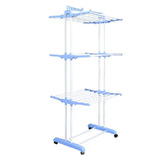 Foldable Clothes Airer 3 Tier Folding Hanger Drying Rack Stand Blue